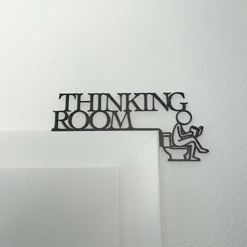 Thinkingroom Türrahmenschild WC – Modernes Toilettenschild für Büro & Zuhause – Inkl. Klebepads – Leichtes PLA Design-Schild (Rechts)