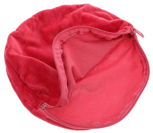 ibasenice Funda Térmica de Franela para Bolsa de Agua Caliente, Cubierta Redonda Reutilizable de Tamaño Grande, Color Burdeos, Accesorio de Invierno para Terapia de Calor Segura