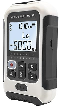 Tester Fibra Ottica, Mini misuratore di potenza in fibra ottica multifunzione 4 in 1 ， -50 + 26dmb 10/20/30/50 Mw Localizzatore di guasti visivi ， Test del cavo dello strumento di rete(50mw)