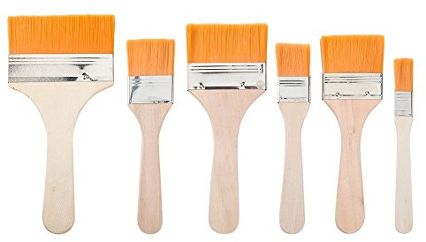 iLoveCos Pinceau à Pâtisserie avec Manche Bois Maison Meubles Muraux Pinceaux de Nettoyage de Peinture Set 6 Tailles Différentes