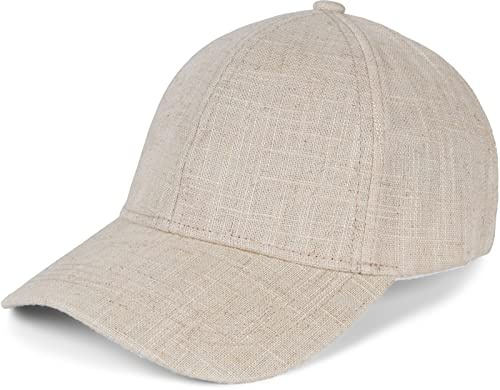 styleBREAKER Unisex Leinen Baseball Cap | Verstellbare 6-Panel Basecap mit gebogenem Schirm | Atmungsaktive Sommer Mütze mit Metallschnalle | Leicht, Bequem & Stilvoll, Farbe:Beige