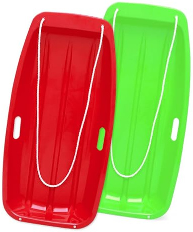 YMUTG Snow Sled 35 Sleds for Kids and Adult - Downhill Sprinter Heavy Duty Toboggan Sled for 1-2 Riders with Handles and Pull Ropes Ultimate Snow Toys for All Winter Conditions Outdoor Sledding Gift