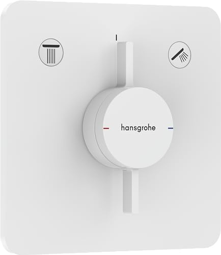 hansgrohe DuoTurn Q - Duscharmatur Unterputz für 2 Verbraucher, Mischbatterie Dusche, Einhebelmischer für iBox universal 2, Mattweiß