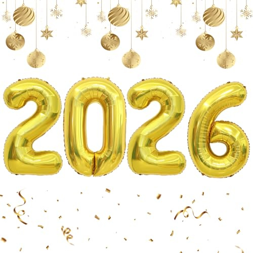 Abschluss Deko 2026 Luftballons Abschlussfeier Deko 2026 Ballon Zahlen Luftballon Gold Graduation Dekoration Happy New Year Deko 2026 Silvester Deko 2026 Party Set Party Deko 2026 Neujahr Deko