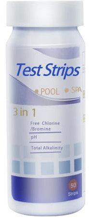 Tiras Reactivas 3 En 1 Para Cloro De Spa Y jacu-zzi - Kit De Tiras Reactivas 3 En 1 Para jacu-zzi, Piscina Y Spa De Agua | Tiras De Prueba De Agua De 50 Uds. Para Cloro Libre, Alalinidad, Brom Y PH