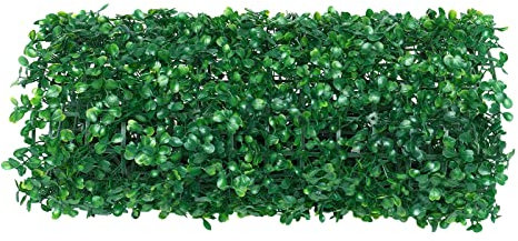 Valla de hierba placa de pared seto decoración alfombra de boj privacidad artificial para paredes, terrazas, jardines, patios, caminos, 60 x 40 x 4 cm, verde