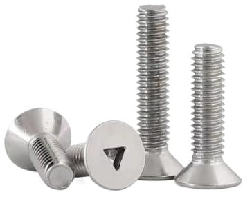 100 Stück 304 Edelstahl Anti-Diebstahl-Schrauben Innendreieck Sockel Schlitz Flach Senkkopfschraube Dreieckschrauben M2 M3 M4(M3x8 (100Pcs))