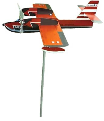 Flugzeug Wind Spinner Metall Garten Windmühle Flugzeug Modellierung Windmühle Kinetiic Bewegung Metallkonstruktion Einfache Installation für Rasen, Garten, Terrasse & Hof