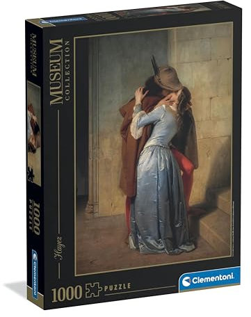 Clementoni - Puzzle 1000 Pezzi Arte per Adulti e Ragazzi, Museum Collection, Tema Bacio di Hayez, Idea Regalo Uomo e Donna, Made in Italy, 70x50 cm, 39994