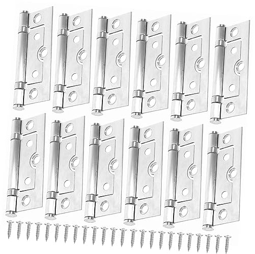 HOMSFOU Bisagras Sin Embutir Para Puertas De Armarios y Muebles Acero Inoxidable 8x3,3 Cm 6 Pares Bisagras De Puerta Enrasadas Movimiento Suave y Resistente Para Uso Interior