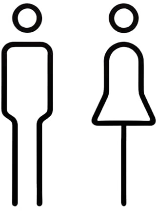 Cartello Bagno Uomini Donne Autoadesivo, Segnale Porta WC Moderno in Acrilico 18x5.7cm, per Hotel, Ristorante, Ufficio, Area Pubblica, Design Minimalista