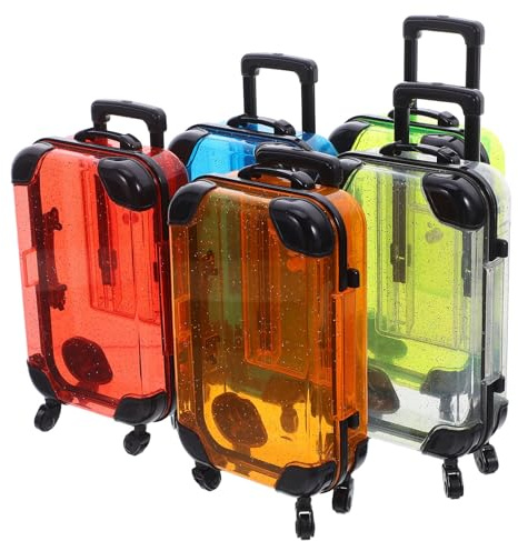 Alasum Ensemble de 5 Mini-Valises pour Garçon et Filles 168 X 85 X 5 CM en Plastique Léger Coloré Valises à Roulettes pour Jeu D’Imitation de Voyage Coffret Ludique pour