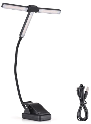 Aumotop Notenpultleuchte, Faltbare Lampe, 51 LED-Perlen, Wiederaufladbar, Augenschutz für Klavier, Gitarre, Buchlesen, Schreibtischlampe für das Heimbüro