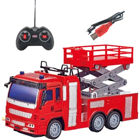 Generico Giocattolo per camion dei pompieri - Giocattolo per auto multiuso con suoni di, set di modelli di camion dei pompieri telecomandato | Set da gioco wireless a vie per bambini 3 anni in