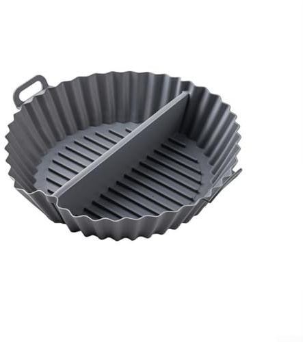 Plaque de cuisson en silicone résistant à la chaleur avec deux sections, sans façade pour la cuisson de gâteaux, biscuits, muffins et friteuses à air (E)