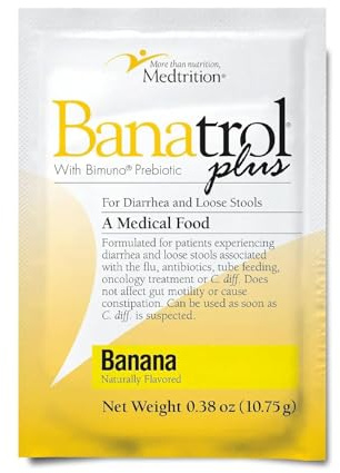 Medtrition Banatrol® Natural Anti-Diarrheal with Prebiotics, Relief from Chronic Diarrhea, IBS, Recurring Diarrhea, Clinically Supported Medical Food, Non-Constipating, 25 Servings (Banana)