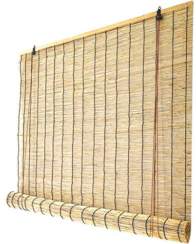 Lüftung Bambus Vorhang, Sonnenschutz und Anti-uv Bambusrollo, Einfache Installation Bambusvorhang Geeignet für Fenster, Türen, Balkone und Schuppen 95×220cm