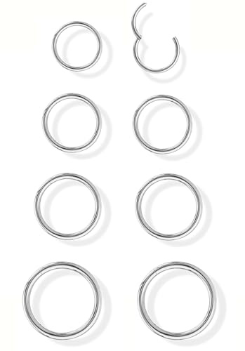 Diamday 16G Pendientes de Aro de Cartílago de Acero Inoxidable para Hombres Mujeres Anillo de la nariz Hélice Septum Daith Labio Tragus Piercing Juego de joyería