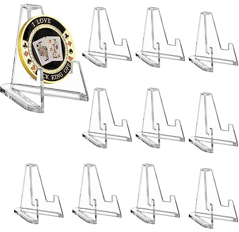 LuluCircle Acrylic Coin Display Stands, Challenge Coins Holders, Mini Easel Holders, Display Stand for Sports Cards, Casino Chips, Poker Guards, Greeting Cards, Challenge Medallions, AA Coins 2.1