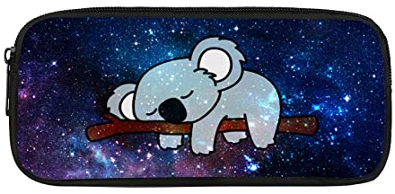 Showudesigns Galaxy Koala Federmäppchen für Erwachsene Personalisierte Federmappe Grundschule Stiftebox Tasche Schulbedarf Dunkelblau