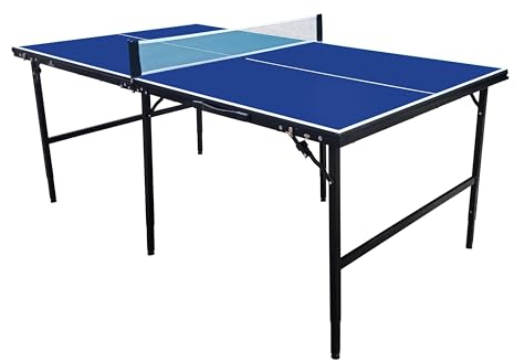COUGAR - Midi 1800 Tavolo da ping pong Blu Portatile | Piedini regolabili | Robusto telaio in alluminio, protezioni angolari | Pieghevole, 2 anni di garanzia.