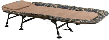 CARPZILLA Lettino da pesca con 6 gambe regolabili, pieghevole, portatile, grande, cuscino integrato, 215 x 95 cm di larghezza, capacità 150 kg, attrezzatura da pesca per campeggio e pesca, accessori