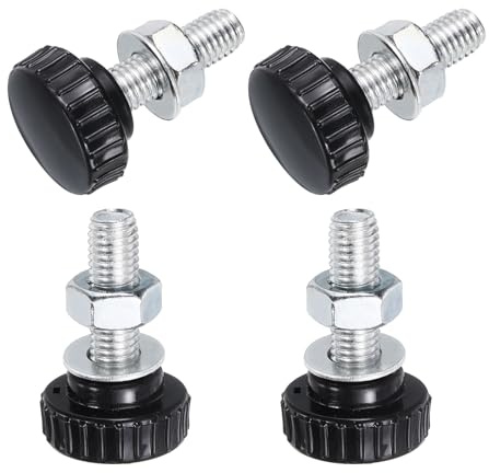 QUARKZMAN 4 Stück Rändelschraube mit Gewinde M10 x 30mm Rundkopfschraube mit Muttern Unterlegscheiben, Flügelschrauben Verzinkter Kohlenstoffstahl Klemmhebel 30mm Klemmknöpfe für Maschine