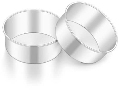 Onader 5 Inch Round Cake Tin Set of 2, Stainless Steel Small Cake Mould Pan for Baking, Ideal for Birthday Christmas Wedding Layer Cakes, Non-Toxic & Healthy, Mirror Finished & Dishwasher Safe
