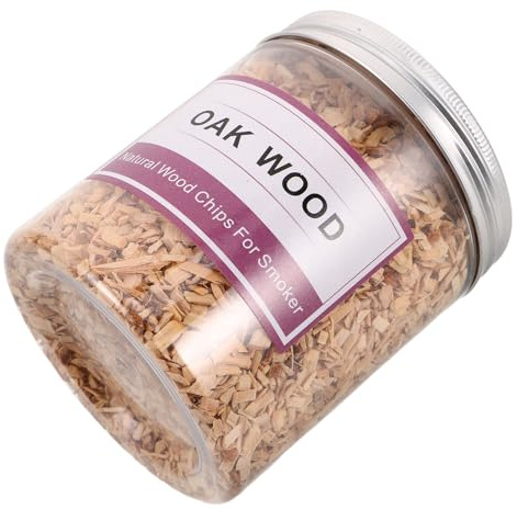 HEMOTON Astillas de Madera de Roble para Barbacoa 130-140 G, Virutas Naturales para Ahumador, Adecuado para Whisky y Cocina Molecular, Ahumar Carnes, Pescados y Cócteles en Exteriores