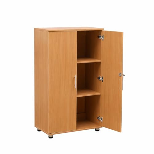 Büroschrank Aktenschrank - abschließbar, BüROMÖBel, 3 Regalböden - 2 TüRen-Schrank - 700mm breit - Massive Lagerkapazität