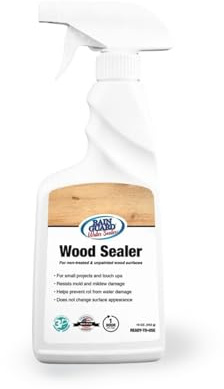 Rain Guard Wood Sealer Spray | 16 Oz | Waterproof Outdoor Protection | Hydrophobic Barrier for Wooden Floors Decks Fences | Long-Lasting, Eco-Friendly | Safe For Pets & Plants | No Gloss | Made in USA