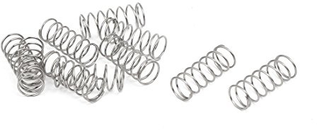 sourcing map 10Stk 304 Edelstahl Druckfeder Stahlfeder Silberton 0,6x8x20mm | Druckfedern Spiralfeder