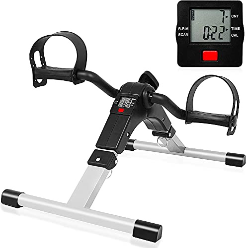 EVOLVE Faltbarer Mini-Pedal-Heimtrainer für Zuhause/Büro, Workout, Pedaltrainer, Einstellbarer Widerstand, Legierter Stahl (Schwarz), Regulär