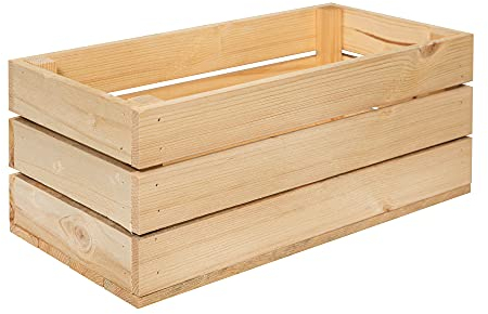 Caisses en bois rectangulaires - Décoration pour pot de fleurs - Caisses de rangement - Décoration et meubles - 40 x 20 x 17 cm (1)