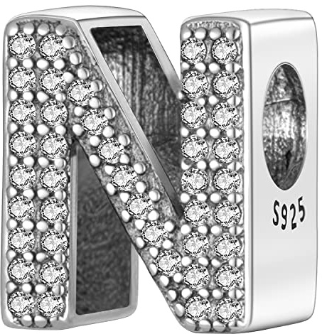 MULA Charms Anhänger Silber 925 für Armbänder, Buchstabe Charms A-Z Alphabet Kompatibel mit Europäischen Armbändern und Halskette für Frauen