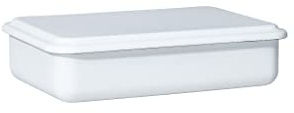 Riess, 416-033, Vorratsbehälter mit Deckel medium niedrig, WEISS, Vol. (rec.): 1,2 Liter, Made in Österreich, LBH: 23,6x15,9x5,9cm, 0,716kg, Vorratsbehälter, Deckel, Bleifrei, Farbecht, Kratzfest