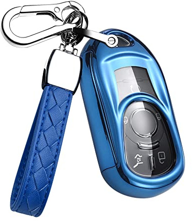 HIBEYO Intelligente Autoschlüssel Hülle passt für Opel Astra Encore Envision TPU Schlüsselhülle Abdeckung Schutzhülle für Buick New Lacrosse Keyless Funkschlüssel Schlüsselbox Zubehör-Blau