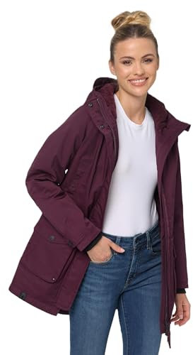 Navahoo Damen Winterjacke warme Winter Jacke mit Teddyfell B951 [B951-Brinj-Wine-Gr.L]