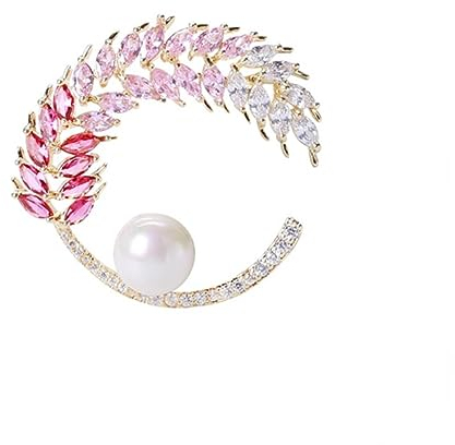 YAHOYA Broche d’Oreille de blé de Haute qualité Broche Zircon Cuivre Broche pour Femmes pour Manteau Sac de Costume Hijab épingles Cadeaux de Mariage du Nouvel an.
