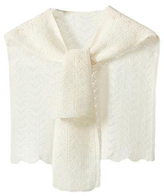 Damen Wollschal Frühling Herbst Licht Luxus Hohlstrick Schal Schal Schal, weiß, One size