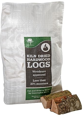 Kiln Dried Hardwood Logs - Jumbo 60 Litre Sack (approx 18kg) Perfect for Log Burners, Wood Stoves Open fires, Fire Pits and Pizza Ovens - Woodsure Approved (1 x 60L Sack)