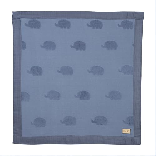 roba Babydecke Lil Elephant 80 x 80 cm – GOTS Zertifiziert – Hellblau De Moon