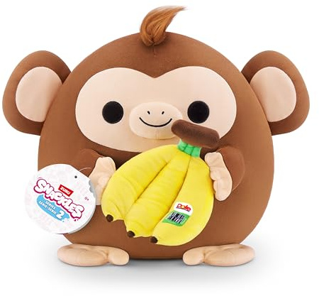 Snackles, Series 2, Monkey (Dole, Banana), Kuschelig-weiches, beruhigendes, 35 cm großes Plüschspielzeug mit lizenziertem Snacks (Monkey)