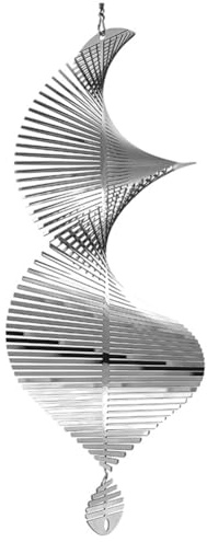 LOLPALONE Moulin à vent 3D à suspendre en acier inoxydable - Sculptures héliformes - - Facile à installer - Facile à utiliser
