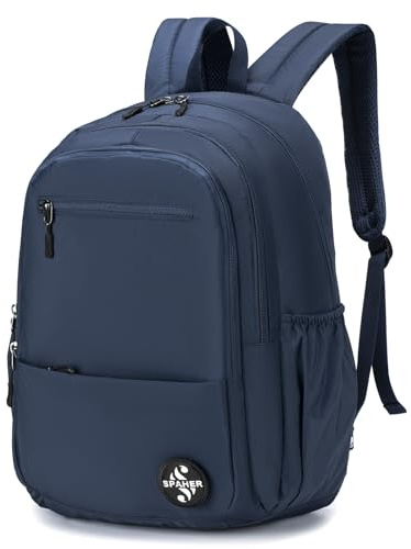 SPAHER Mochila Viaje Cabina Avión 40x30x20 Vueling Wizzair Mochilas Escolares Trabajo Universidad Pequeña Casual Mujer Hombres Mochila Portatil 14 Pulgadas Impermeable Travel Backpack Azul
