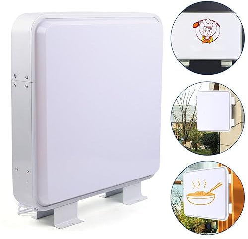 Jolre LED doppelseitiger Leuchtkasten, Werbeleuchtkasten, Leuchtreklame, Werbeschild für Einkaufszentrum Restaurant Imbissbetrieb, 50 * 50cm.