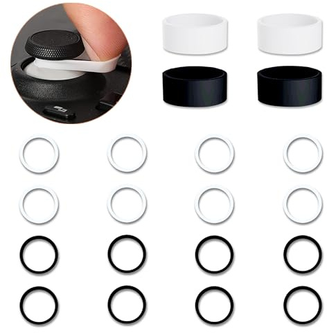 YIMATEECO Joystick Schutz Silikon Ringe, Unsichtbarer Elastischer Schutzring Zubehör - 20 Stück, Kompatibel mit Steam Deck/Xbox/Switch Pro/PS4/PS5 Joystick (Schwarz+Weiß)