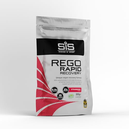 Science in Sport Rego Rapid Recovery Pulver 500g vegan Fraise - Boisson de récupération poudre avec glucides, protéines, électrolytes, vitamines et minéraux, Pour un entraînement efficace