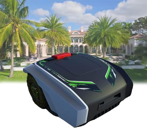 Kindevieft Automatic Robotic Lawn Mower, Robotic Lawnmower with Bluetooth app and Boundary Wire, Mowing Robot, for lawns up to 16140 Sq Ft, Low Noise, Easy to Clean,Black
