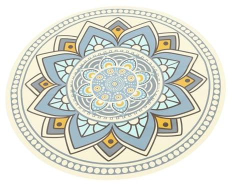 PAMINGONO Wasserdichter Selbstklebender Runder Tischaufkleber Mandala Muster Hitzebeständiger Schutz Für Esszimmerküche Kratz Fleckenresistente Tischfolie Pflegeleichte Oberflächenschutzfoli